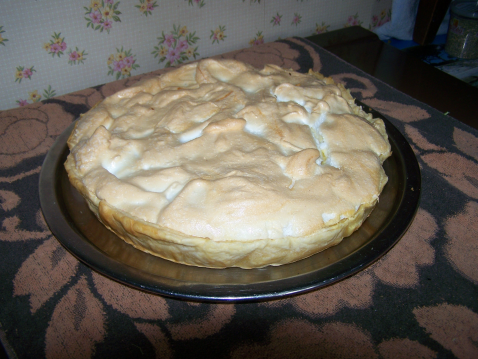 Tarte à la rhubarbe meringuée