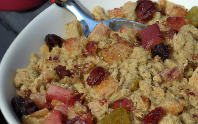 Crumble de pommes / rhubarbe et raisins secs