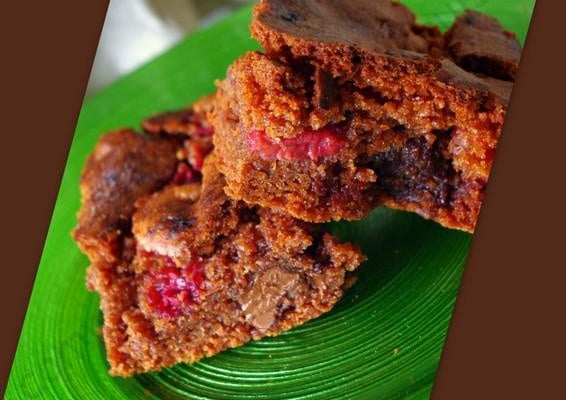 Brownie choco-framboises