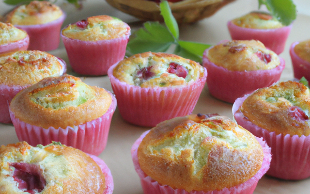 Muffins aux fraises confites