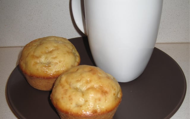 Muffins à la banane, cœur fondant au chocolat