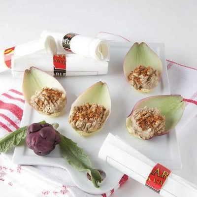 Craquant de feuilles d'artichauts, moelleux de Sardines à l'ancienne