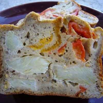 Cake aux artichauts et poivrons