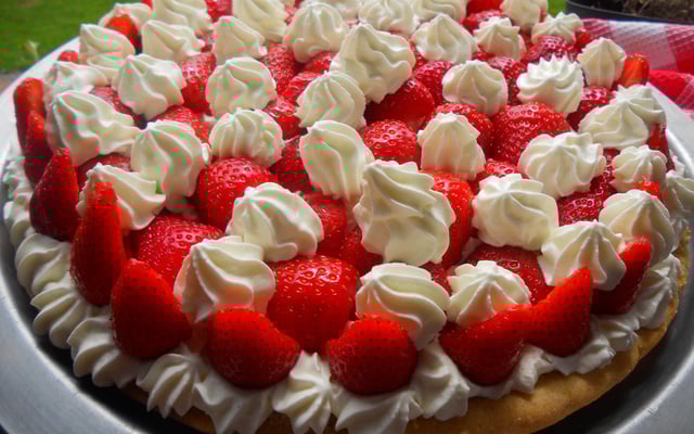Tarte aux fraises et chantilly au mascarpone