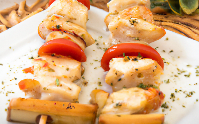 Brochette de filet de poulet mariné