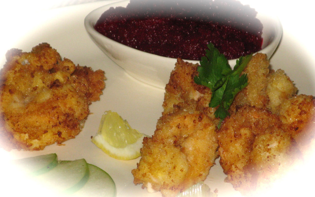 Crevettes croustillantes sauce betterave