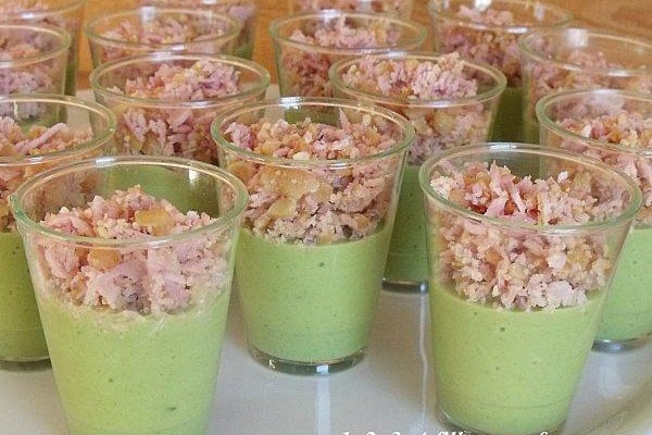 Verrines courgette jambon noix de cajou