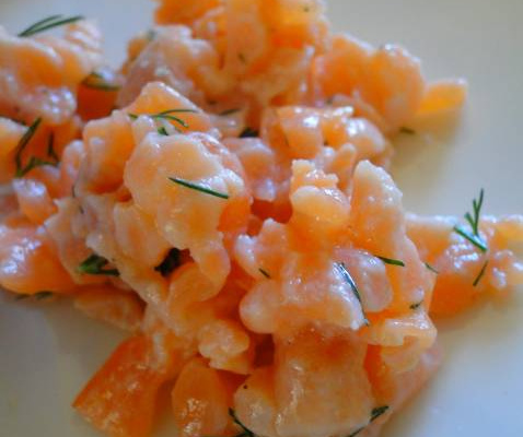 Duo de tartare au saumon frais et au saumon fumé