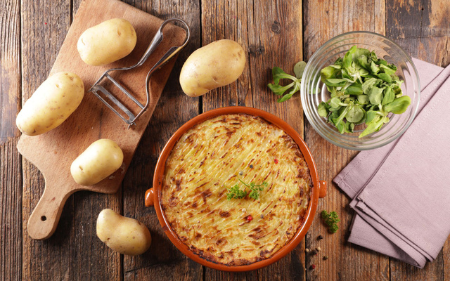 Parmentier de boudin aux oignons aux pommes