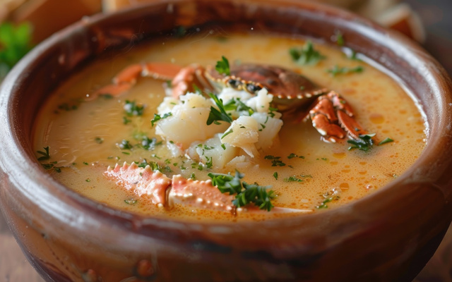 Potage au crabe et asperge (vietnamien)