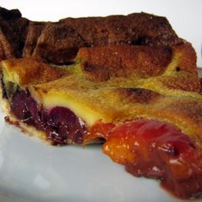 La tarte abricot-cerise au chocolat