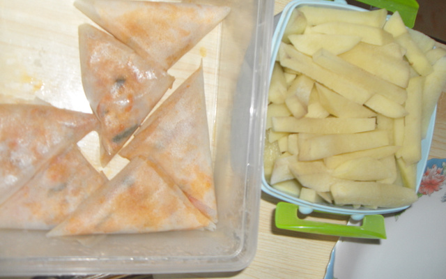 Brick au poulet et frites