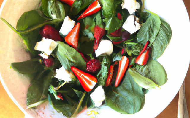 Salade d'épinards et fraises au chèvre