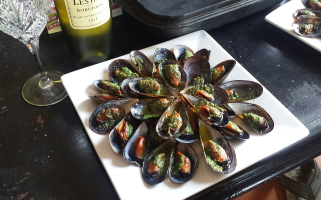 Moules gratinées