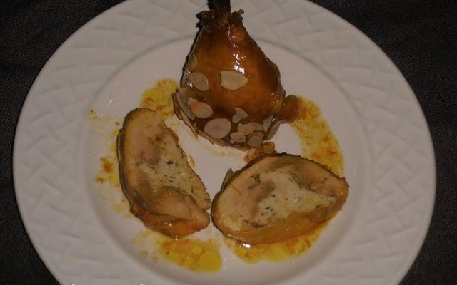 Cuisse de poulet au miel et aux amandes