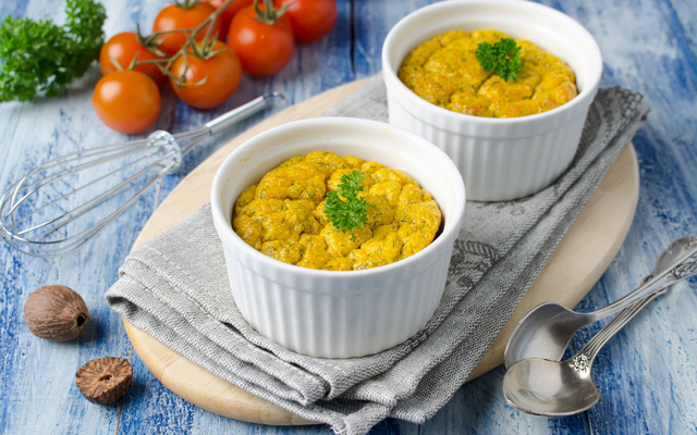 Soufflé léger à la carotte et douceur de Vache Qui Rit® Bio