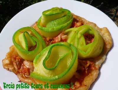 Tarte aux 'fleurs' de courgette