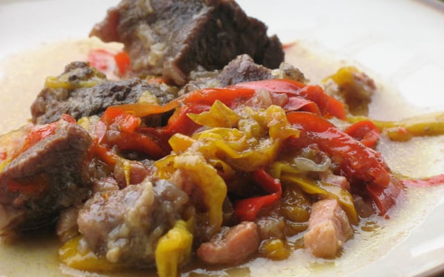 Bœuf braisé aux poivrons