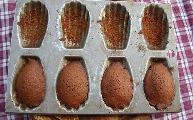 Madeleines au chocolat et fleur de maïs
