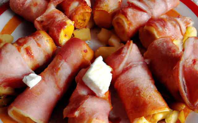 Bananes au paprika cuites au four et enroulées de gouda et jambon 