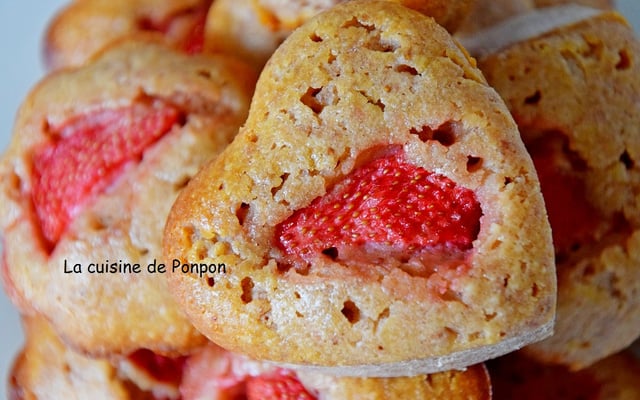 Muffin aux fraises et amandes