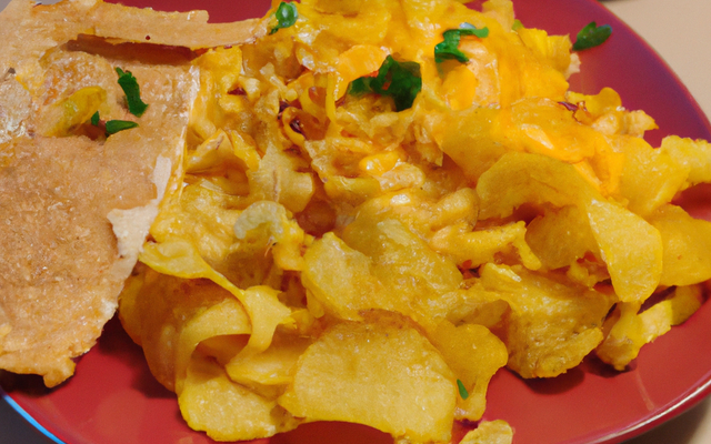 Omelette cuisinée aux chips