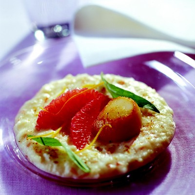Risotto au Pamplemousse de Floride & Noix de coquilles Saint-Jacques à la plancha
