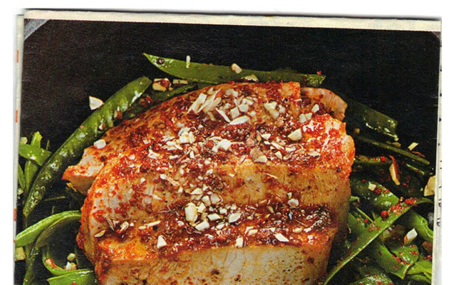 Côte de porc au tandoori et finesse de pois gourmands facile