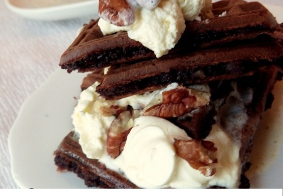 Gaufres à la crème et au chocolat