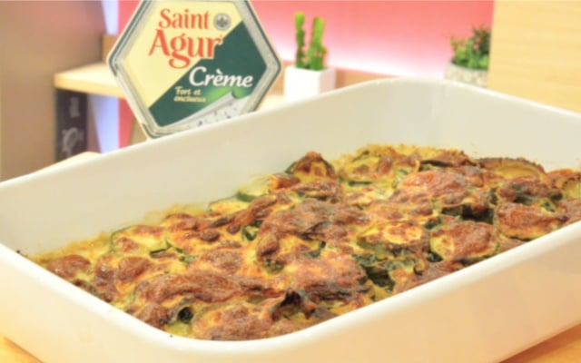 Gratin de courgettes à la crème de Saint Agur