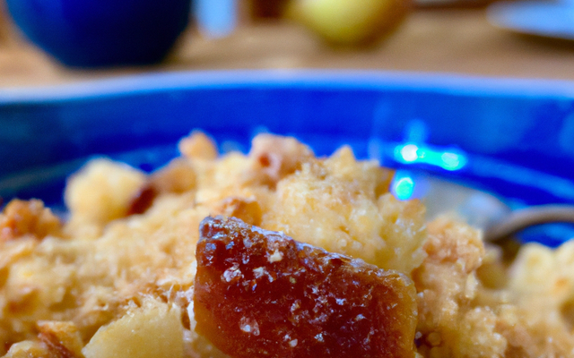 Crumble sucré et salé à la poire au bleu d'Auvergne