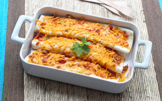 Enchiladas poulet poivrons et mimolette