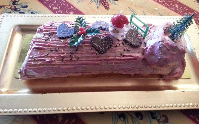 Bûche de Noël gourmande à la framboise