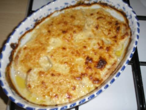 Steaks de porc, sauce oignons et gruyère AOC