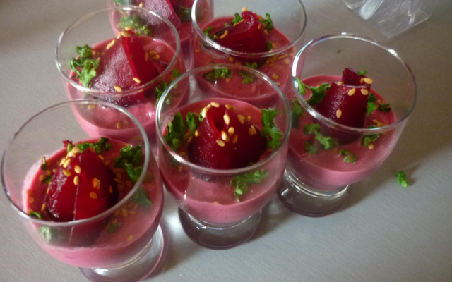 Crème de betterave et son tartare