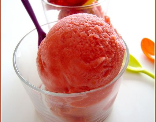Sorbet aux fraises sans sorbetière