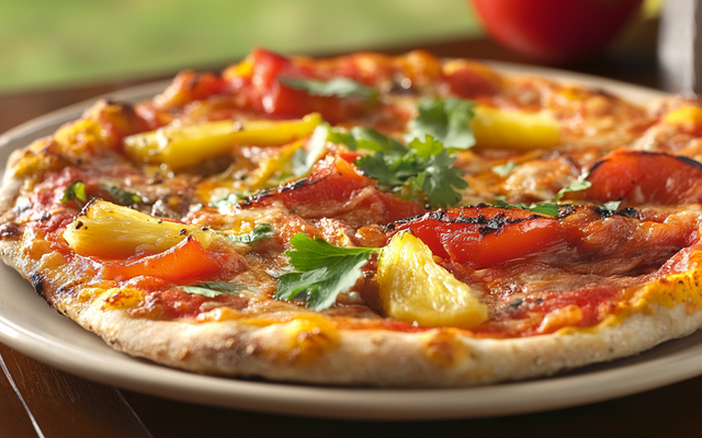 Pizza exotique au poulet grillé