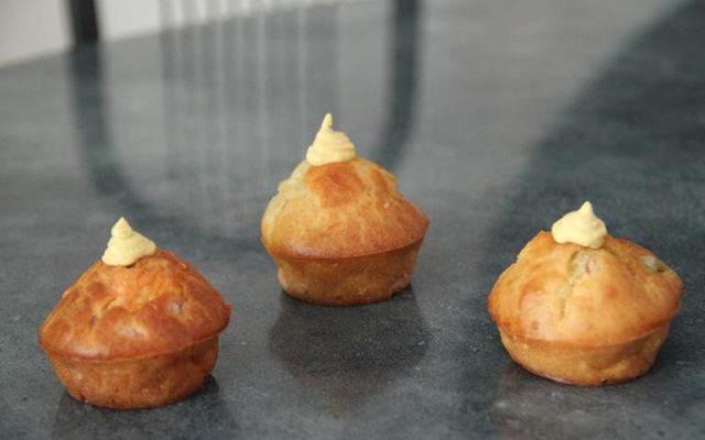 Cupcake de pomme de terre sauce curcuma