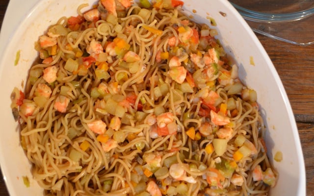 Nouilles chinoises aux crevettes à ma façon