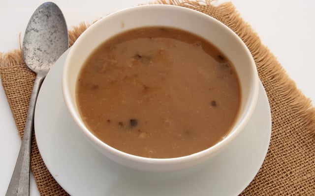 Veloué de potimarron au champignons et basilic