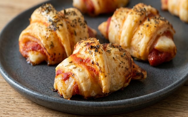 Croissants apéritifs façon pizza