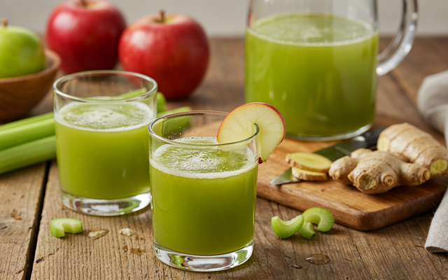 Jus de pomme-céleri au gingembre