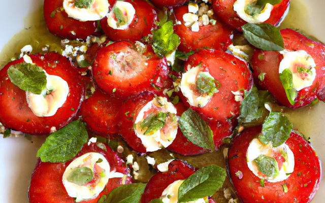 Carpaccio de fraises à la menthe