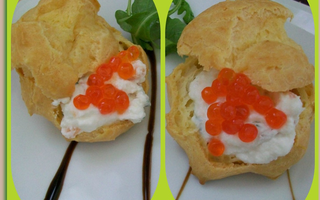 Choux au saumon fumé