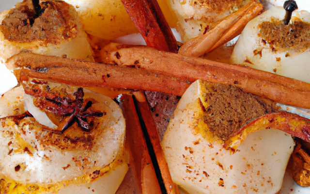 Brochette de poires aux épices