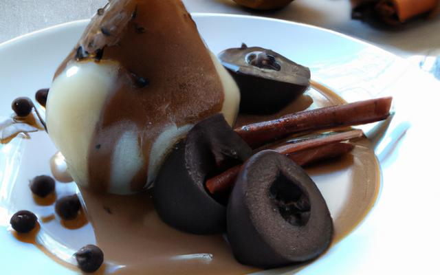 Poires au sirop au chocolat et Baileys