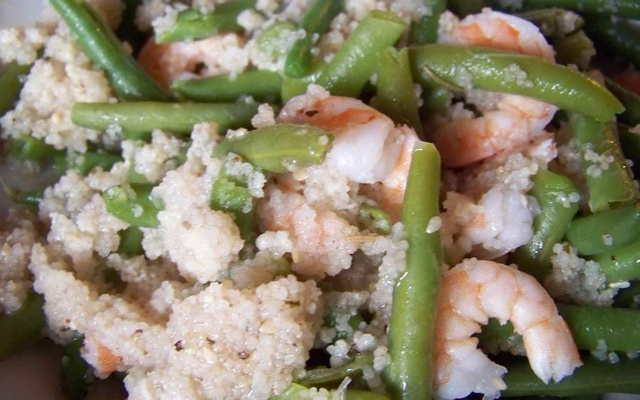 Taboulé de crevettes et haricots verts