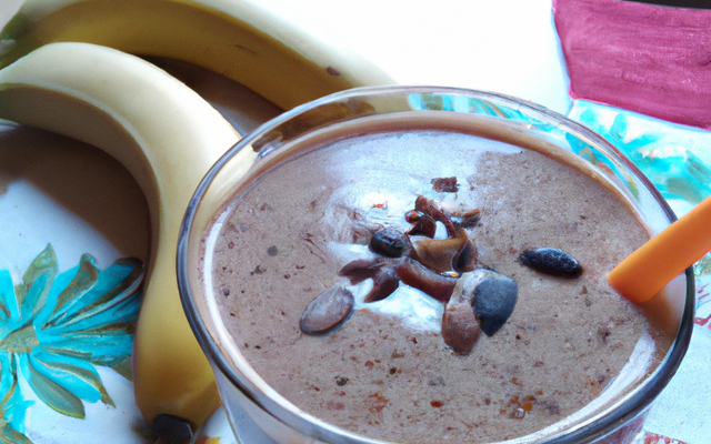 Smoothie banane amandes chocolat