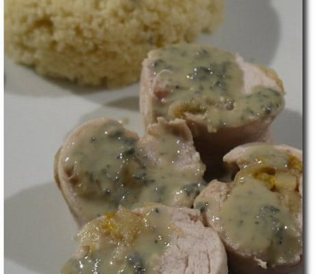 Ballottines de dinde farcies aux endives sauce Roquefort