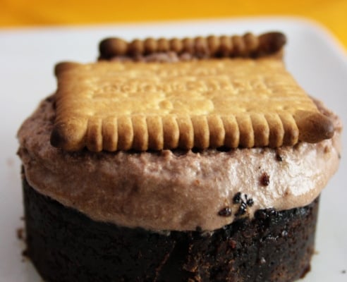 Tiramisu chocolat et brownie de petits beurres